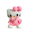 KT plush toy with pink bow

cute pink stuffed doll holding love heart

kawaii KT plush for girls

soft pink plush toy