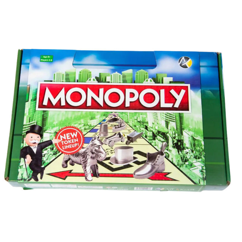 Monopoly classic board game box

Monopoly family strategy board game

Property trading board game Monopoly

Classic Monopoly game for kids and adults

BoardBox family board games collection