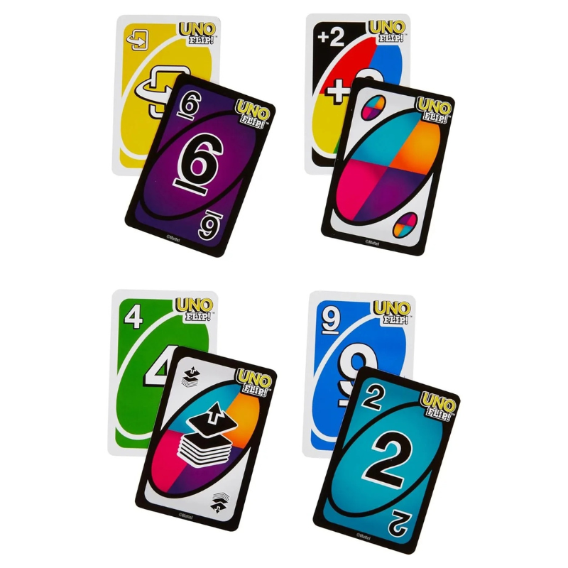UNO Flip card game double sided deck

UNO Flip family card game box

Colorblind accessible UNO Flip cards

Party card game UNO Flip

BoardBox card games for family night