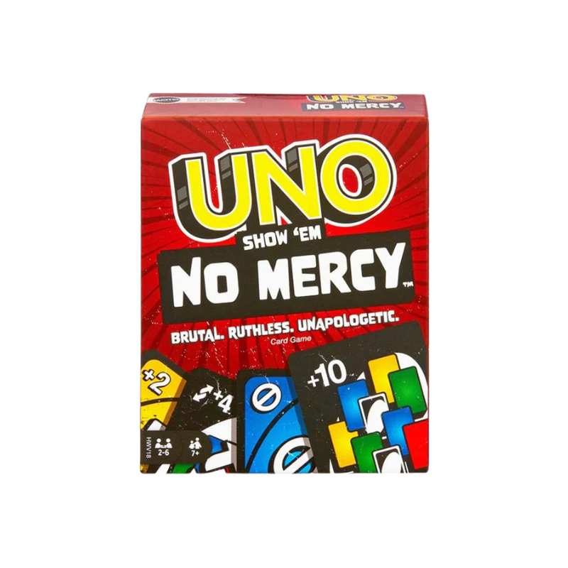 UNO Show Em No Mercy card game box

Extreme UNO card game party edition

UNO No Mercy competitive card game

Party card game UNO Show Em No Mercy

BoardBox card games collection