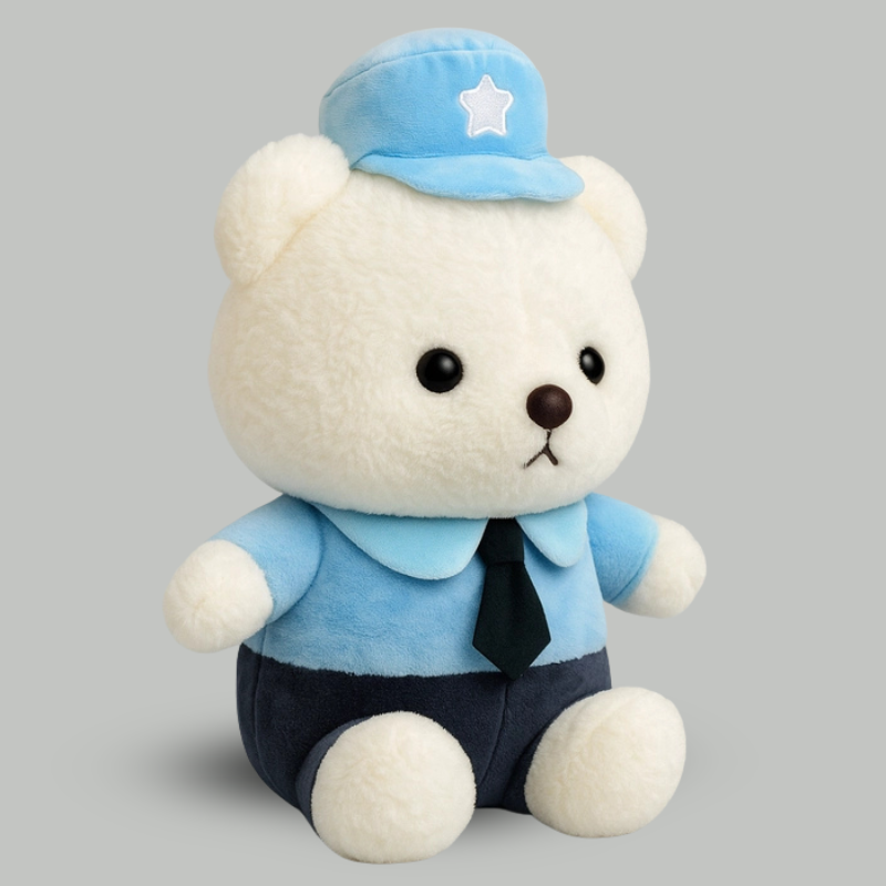 Officer white Panda plush toy in police uniform

White Panda plush wearing police dress

Kids Officer white Panda plush toy
