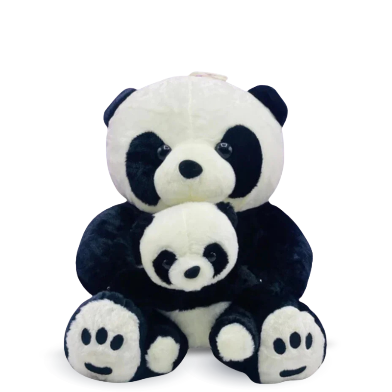 mama and baby panda plush toy

black and white panda stuffed doll

cute panda plush for kids

soft panda toy sitting pose