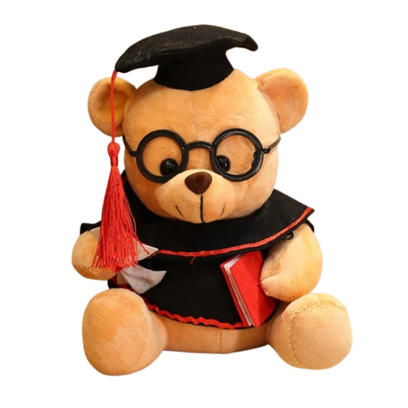 brown graduation teddy bear plush

white graduation teddy bear plush

teddy bear with cap and gown

graduate bear plush toy

graduation gift teddy bear