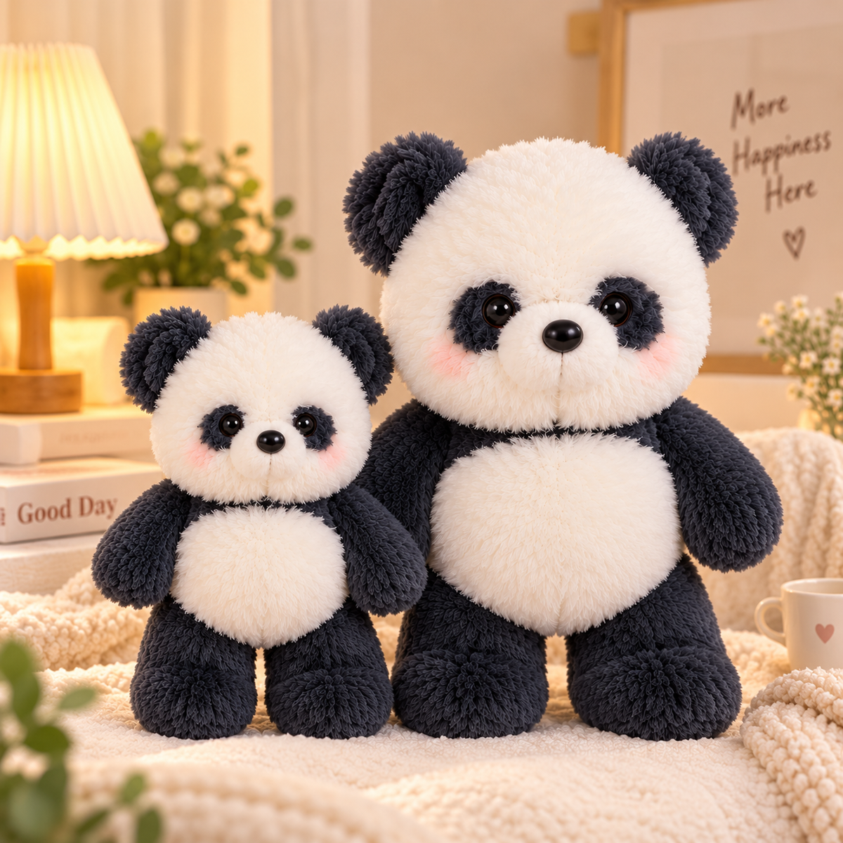 Running Panda Plush Bundle – 30cm + 45cm, Two adorable pandas in one bundle offer.