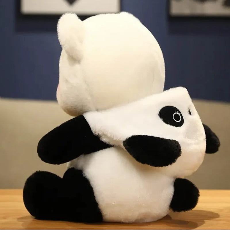 panda hood plush toy

cute white bear wearing panda hood

kawaii panda plush doll

soft panda stuffed toy for kids