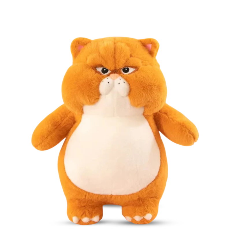 cute angry cat stuffed animal
soft plush cat toy orange white
funny grumpy cat plush for kids