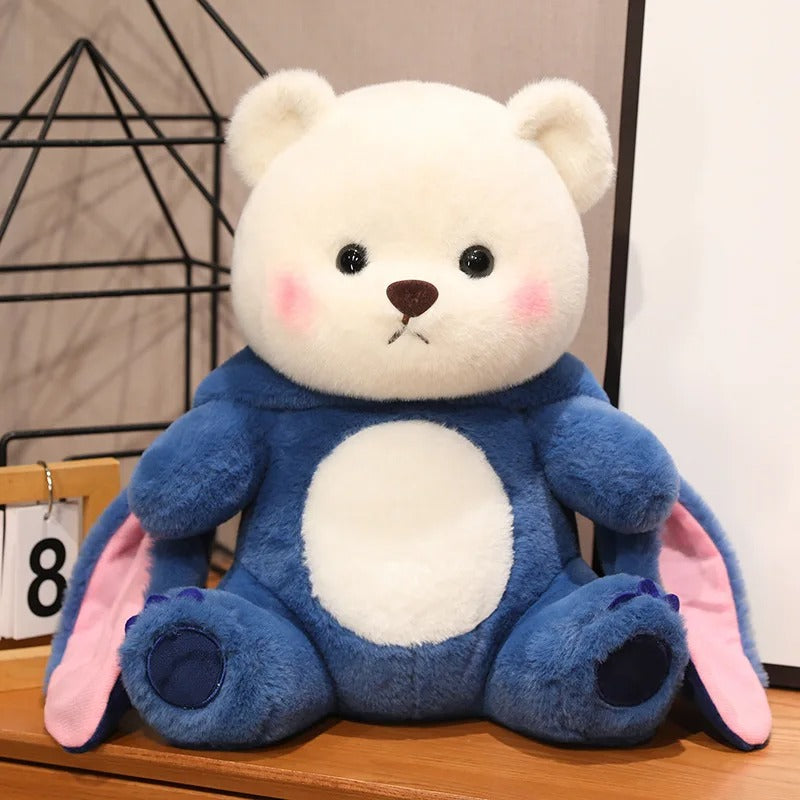 blue bunny hood plush toy

cute white bear in blue bunny hood

kawaii blue plush doll

soft bunny costume stuffed toy