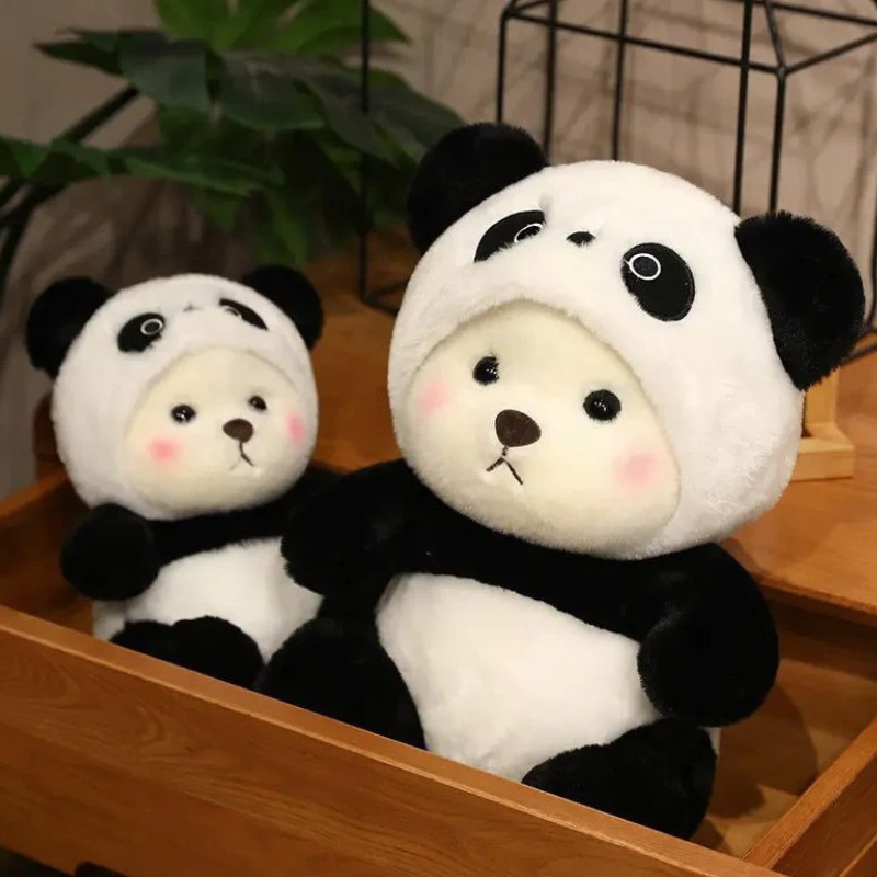 panda hood plush toy

cute white bear wearing panda hood

kawaii panda plush doll

soft panda stuffed toy for kids