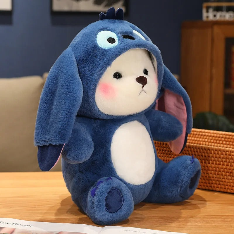 blue bunny hood plush toy

cute white bear in blue bunny hood

kawaii blue plush doll

soft bunny costume stuffed toy