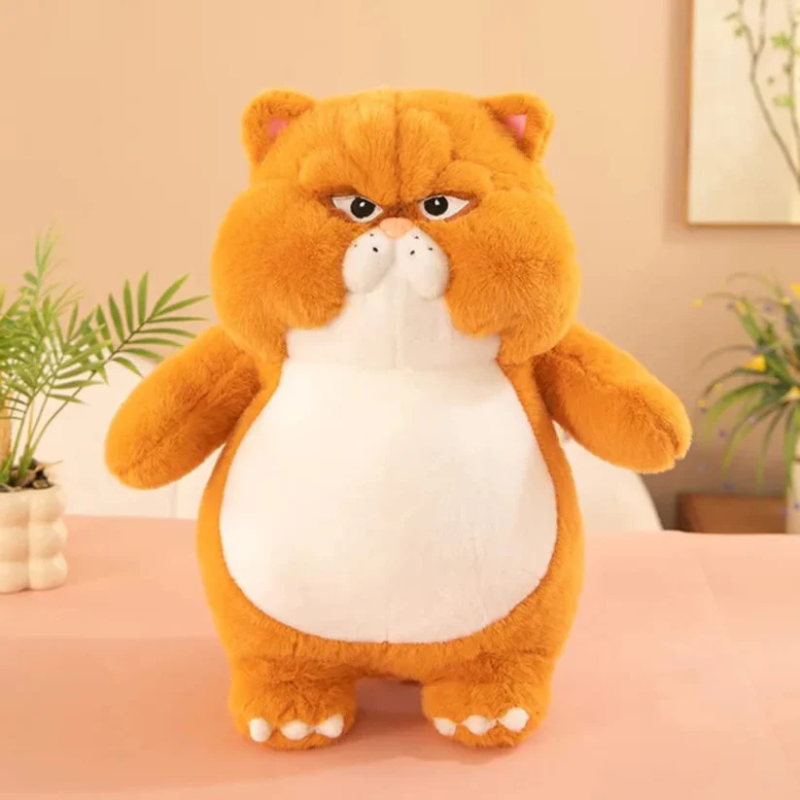 cute angry cat stuffed animal
soft plush cat toy orange white
funny grumpy cat plush for kids